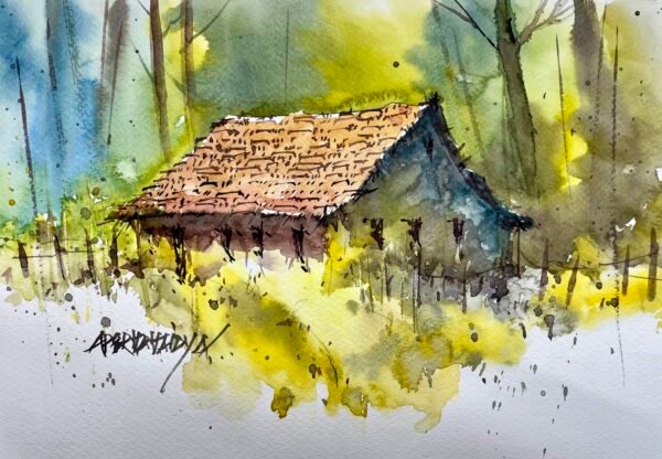 Apoorva Vaidya / Hubli House / Size 9 x 12 inches / Watercolour on paper