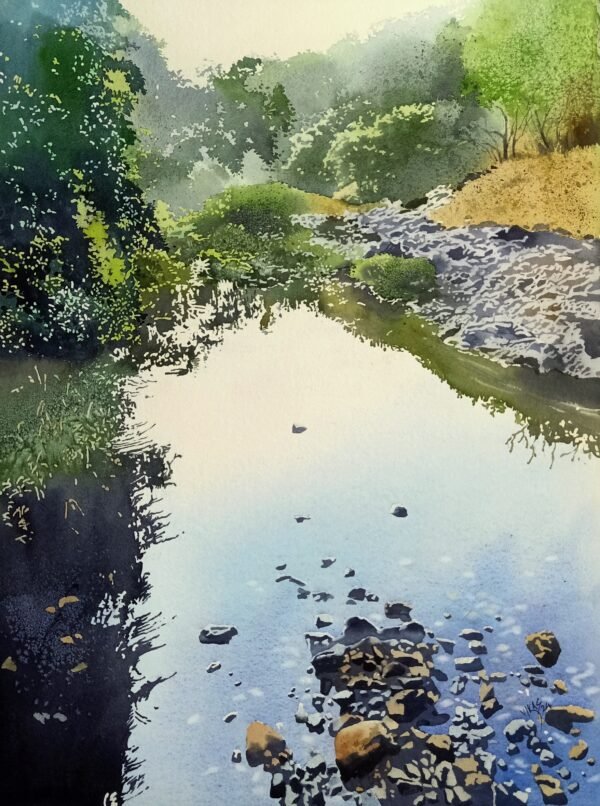 Vikas V. Patnekar / Calm after rains / Size 30 x 22 inches / Watercolour on D'Arches Paper