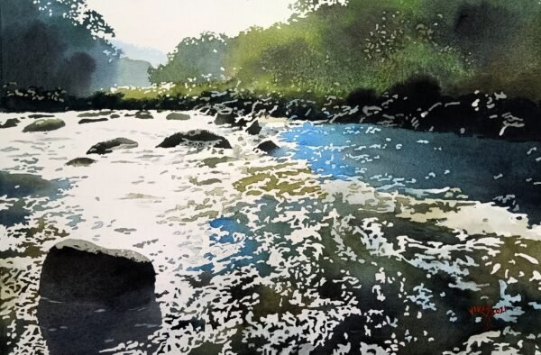 Vikas V. Patnekar / Dance of light / Size 22 x 15 inches /  Watercolour on D'Arches Paper