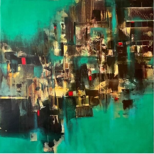 Milna Sajee / Rain Dance / Size 112/114 cm, 3.6/3.7, 44.09/44.8 / Acrylic on canvas