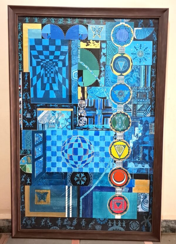 Madhusudhan Mahale / The Life - Golden Rectangles / Size 3 * 4.5 feet  / Acrylic on Canvas