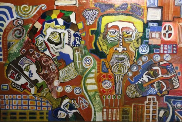 Madhusudhan Mahale / Alien Minds - A Multidimensional Perspective / / Size – 90 x 60 cm / Acrylic on Canvas