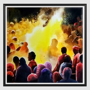 Vikas V. Patnekar / Colourful Holi festival / Size 30x 22 inches / Watercolour on D’Arches Paper