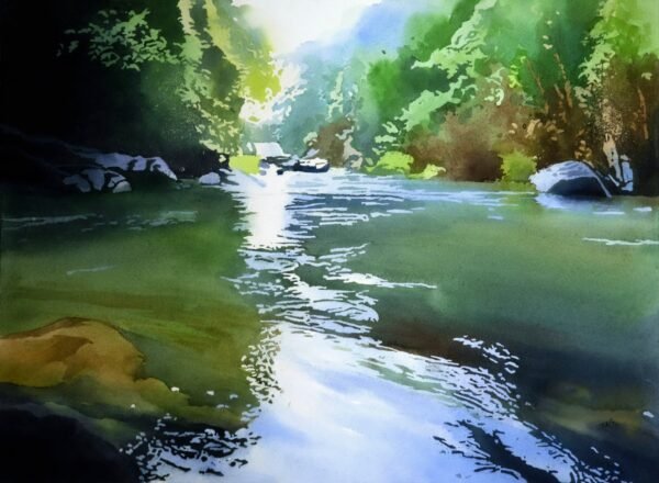 Vikas V. Patnekar / Kiss of Light / Size 30 x 22 inches / Watercolour on D’Arches Paper