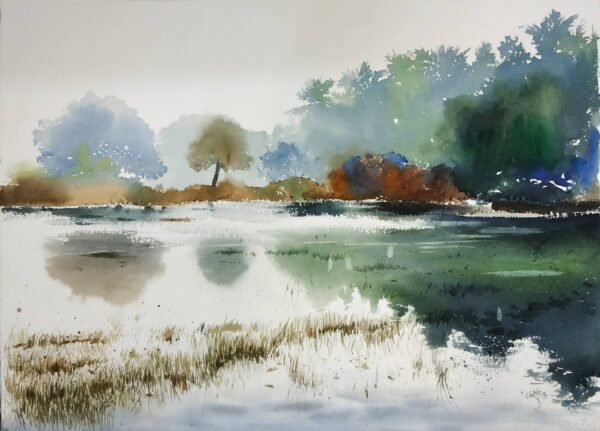 Vikas V. Patnekar / Reflections / Size 30 x 22 inches / Watercolour on D’Arches Paper