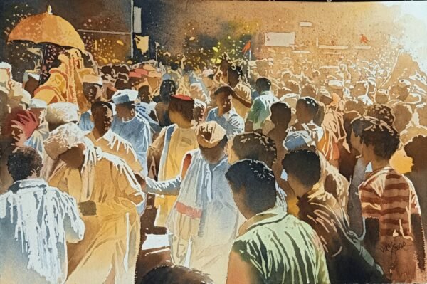 Vikas V. Patnekar / The Rush within / Size 22 x 15 inches / Watercolour on D’Arches Paper