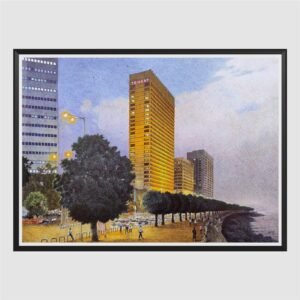 Shirish Deshpande / The Glam Spot of Mumbai / Size 22 x 30 inches / Ballpoint pens on Handmade paper