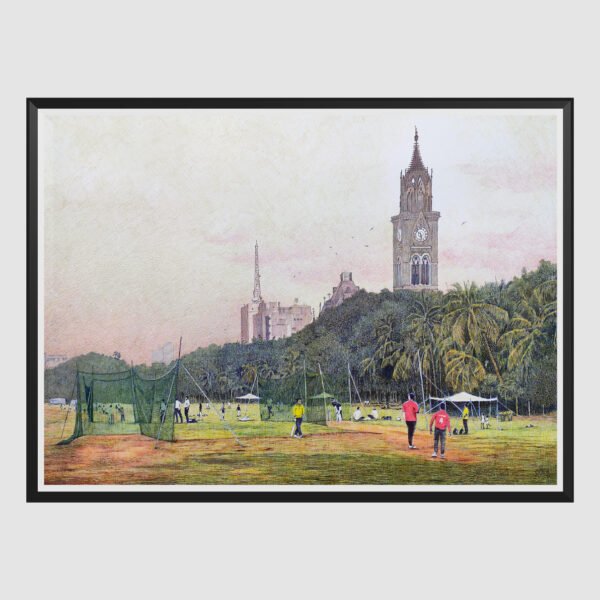 Shirish Deshpande / Rajabai Tower / Size 22 x 30 inches / Ballpoint pens on Handmade paper