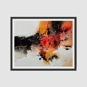 Vikas V. Patnekar / Conflagration / Size 20 X 60 inches / Watercolour on D’Arches Paper