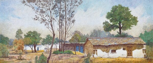 Shirish Deshpande / Untitled-009 / Size 12 x 30 inches / Ballpoint pens on Handmade paper