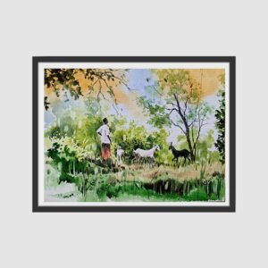 Vikas V. Patnekar / Waiting for the rains / Size 11 x 7.5 inches / Watercolour on D’Arches Paper